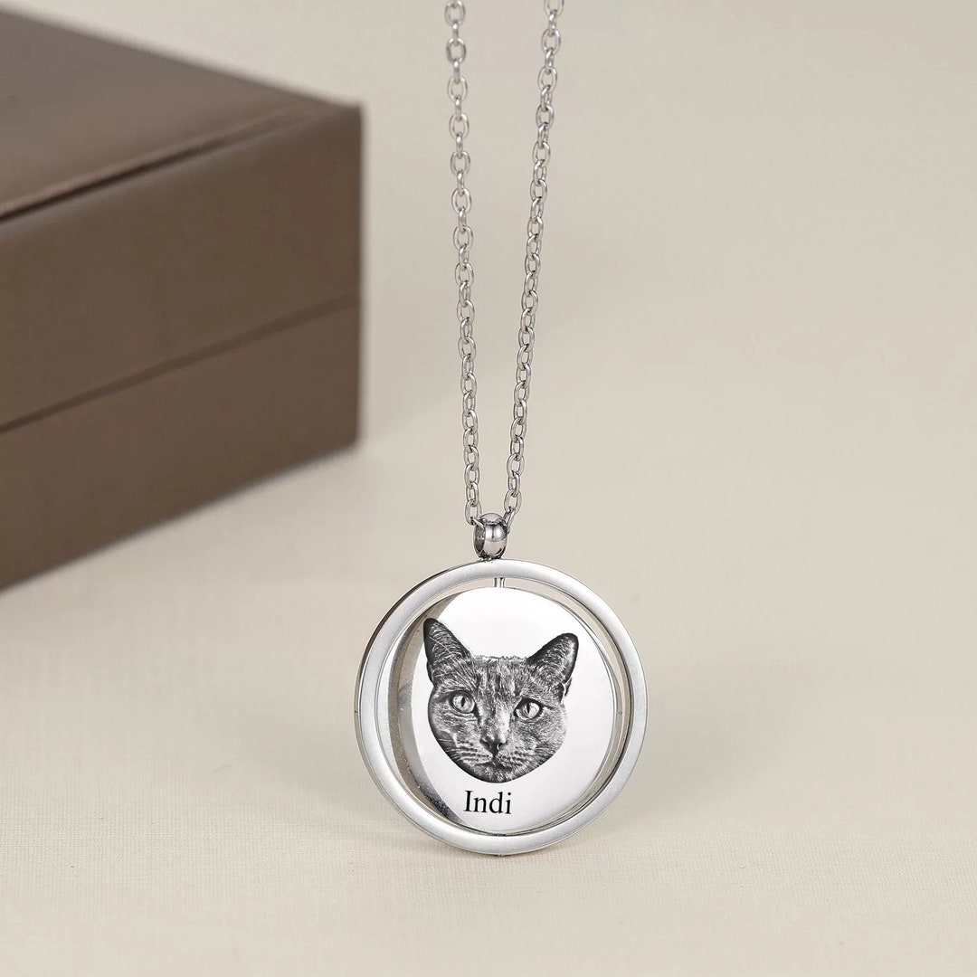 Pet Photo Necklace,personalized Pet Photo Necklace,engraved Pet Photo