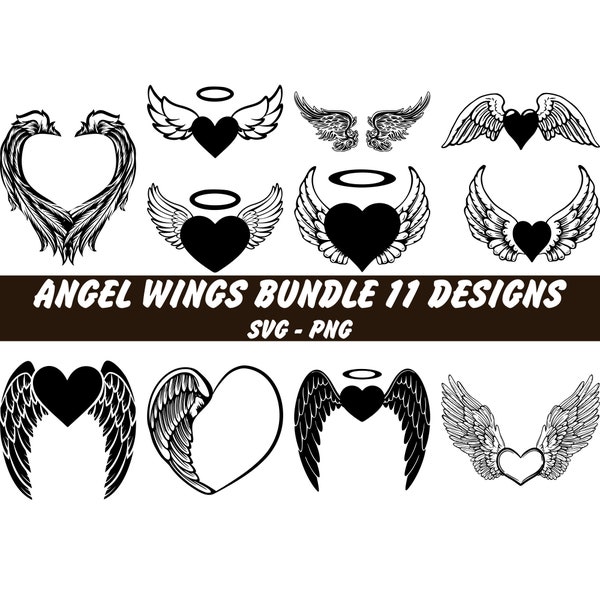 Angel Wings svg, Angel wings bundle svg, wings svg,baby svg,newborn svg, Memorial Day SVG, heart wings svg, heart svg, Cricut Cut File