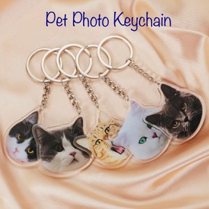 Custom Pet Photo Keychain, Custom Acrylic Keychain, Personalized Dog/Cat Photo Keychain