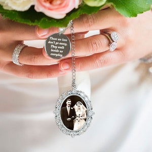 Memorial Bridal Bouquet Charm, Double sided Photo Charms,  Oval Wedding Memorial Keepsake, Flower Bouquet Photo Charm, Shop Canada