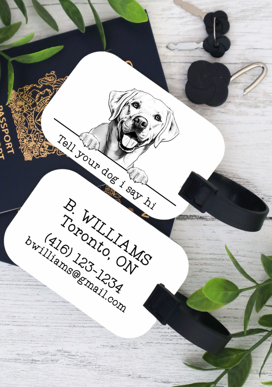 Custom Luggage Tag, 80 Breeds to Choose From, Dog Luggage Tags, Custom