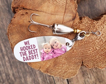 Personalized Fishing Lure, Unique Fishing gift for Fathers Day or Mother's Day, Grandfathers Day, Photo Gift for New Father