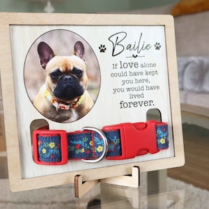 Dog Memorial Frame, Pet memorial for dog or cat,  Dog Collar Memorial Frame