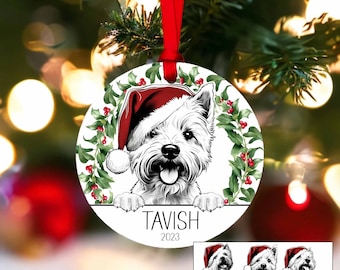 Westie Ornament, 60 breed available for a Personalized Dog ornament, Custom Dog Owner Gift