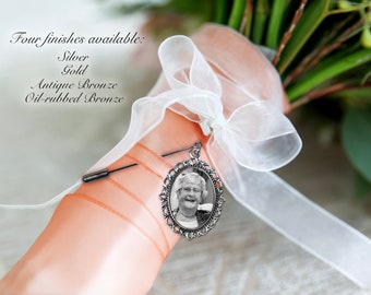 Memorial Bridal Bouquet Charm, Single Photo Charm,  Oval Wedding Memorial Keepsake, Flower Bouquet Photo Charm, Shop Canada