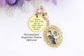 Memorial Bridal Bouquet Charm, Oval Wedding Memorial Keepsake, Flower Bouquet Photo Charm, Hand-written engraved memory product logo