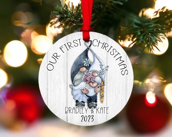 First Christmas Married Ornament 2023, Engagement Ornament, Newlywed gift