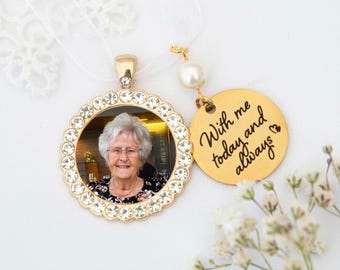 Memorial Bridal Bouquet Charm, Silver Bouquet  Charms,  Elegant Wedding Memorial Keepsake, Flower Bouquet Photo Charm, Shop Canada