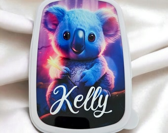 Personalized Lunch Box / Photo / Name / Custom Text / DIY / Blue and Pink / For School and Leisure