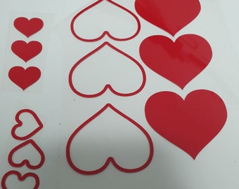 Iron-on transfer 36 parts / iron-on foil / heart set / birthday / anniversary / T-shirt application / flex foil / DIY / textile printing / textile finishing