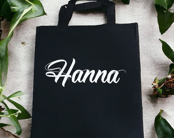 Featured listing image: Personalized fabric bag with custom text, 100% cotton jute bag