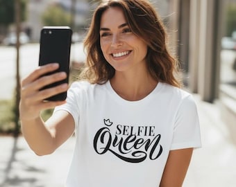 T-shirt with the slogan "Selfie Queen" / iron-on transfer
