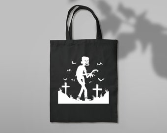 Halloween fabric bag with desired text 100% cotton jute bag