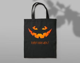 Halloween fabric bag with desired text 100% cotton jute bag