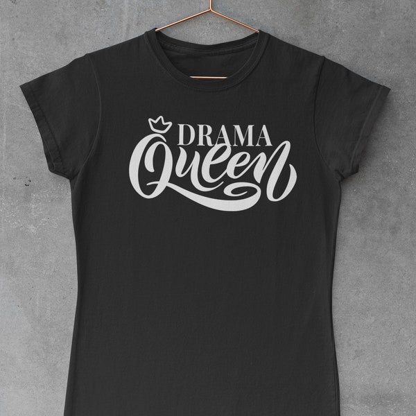 Damen T-Shirt mit Spruch "Drama Queen"/Bügelbild