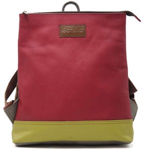 Recycled Leather Backpack · Minimalist & Functional Design · Backpack with Secure Zipper Closure · Sustainable and Stylish Backpack