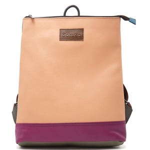 Recycled Leather Backpack · Minimalist & Functional Design · Backpack with Secure Zipper Closure · Sustainable and Stylish Backpack