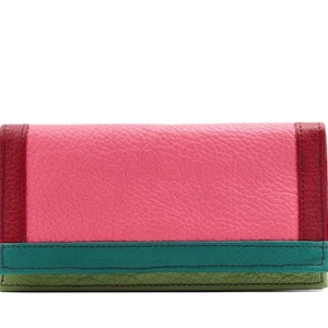Portefeuille en cuir recyclé · Portefeuille en cuir recyclé fait main pour femme · Portefeuille souple avec porte-cartes avec compartiment à fermeture éclair · Cadeau pour elle