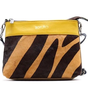Bunte Mini Leder Tasche · Recycling Leder Geldbörse · Handgemachte Frau Taschen Geschenk · Handgemachte Schulter Riemen Tasche · Kleine Umhängetasche