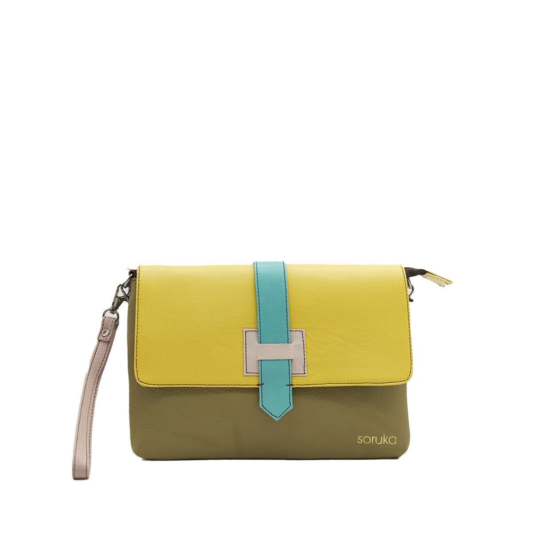 Colorful Crossbody Handbag Recycled Leather Purse Handmade Shoulder Strap Bag Womens Handbag Etsy