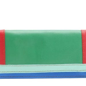 Cartera de cuero · Cartera de cuero reciclado para mujer hecha a mano · Tarjetero con cierre magnético · Regalo para ella