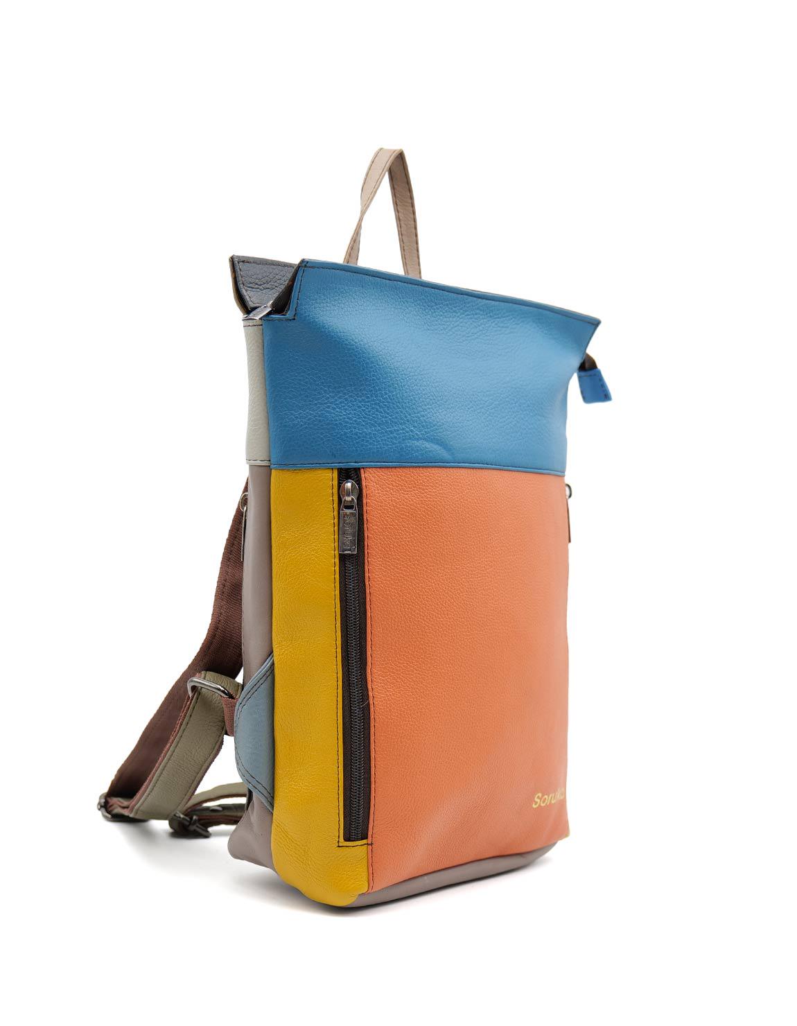 Lightweight Leather Backpack · Medium Recycled Leather  display picture 1