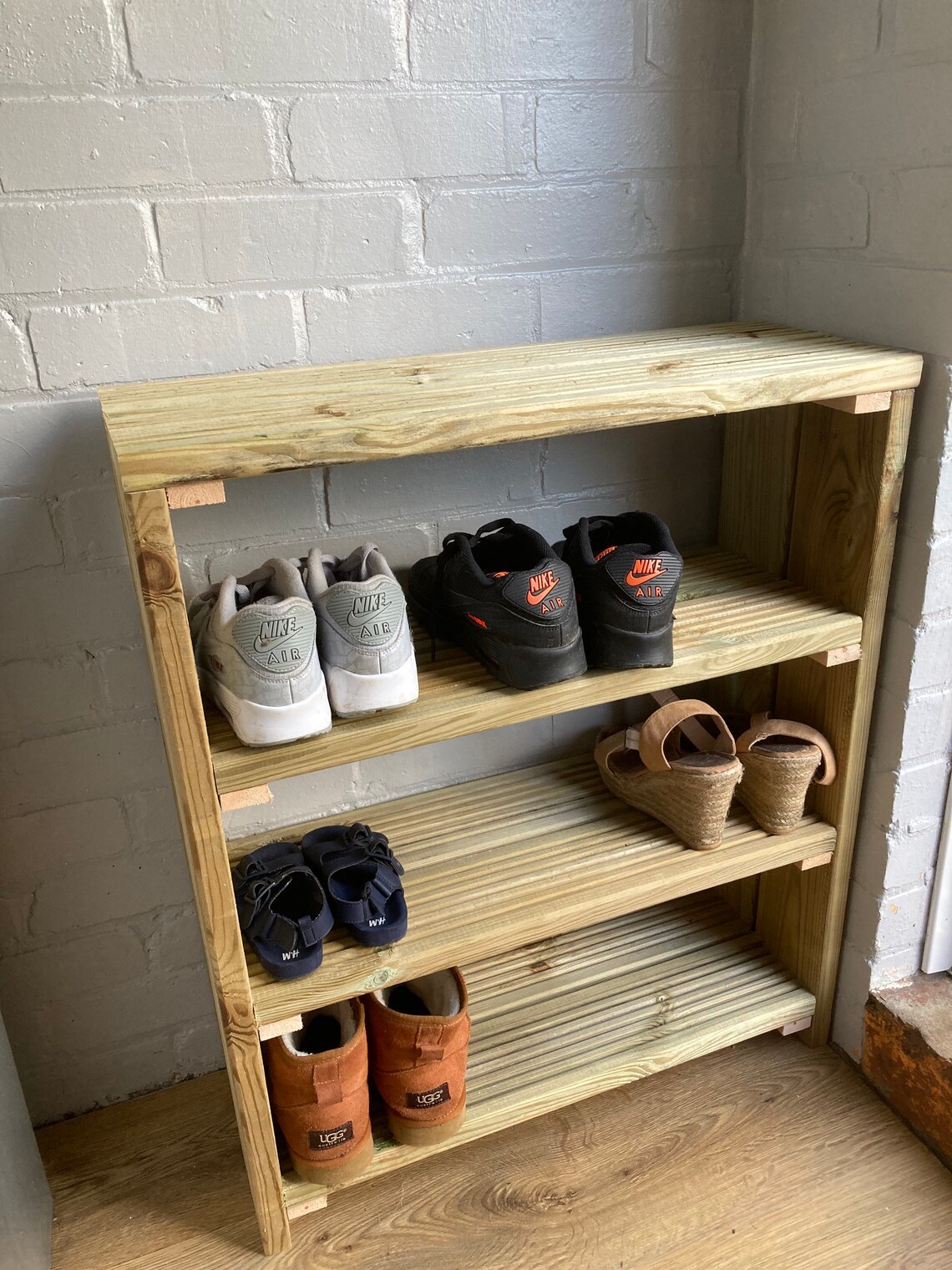 Shoe Rack / Drying Rack / Decking Style Shoe Rack / Shelving Etsy UK