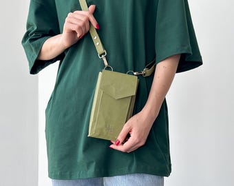 Gemini: Phone Bag, Smartphone Bag, Phone Purse, Cell Phone Bag, Bag in Eco Washable Paper, Vegan, Woman Bag, Crossbody Bag, Handmade Bag