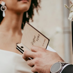 His and Hers Vow Booklet | Handmade Personalized Vow Booklets for Bride and Groom | Single or Set of 2