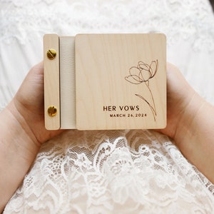 His and Her Vow Books | Personalized Elegant Wedding Vow Booklets for Bride and Groom | Single or Set of 2