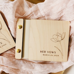 His and Her Vow Books | Personalized Custom Wedding Vow Booklets for Bride and Groom | Single or Set of 2