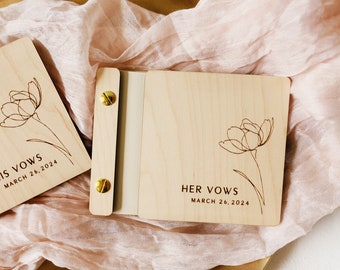 His and Her Vow Books | Personalized Custom Wedding Vow Booklets for Bride and Groom | Single or Set of 2