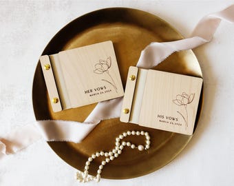 Livrets de vœux pour elle et lui | Livrets de vœux de mariage traditionnels personnalisés pour les mariés | À l'unité ou par lot de 2