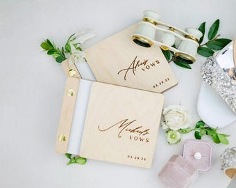 Elegant Wedding Vow Books | Handmade Personalized Vow Booklets for Bride and Groom