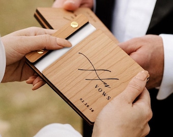 Wedding Vow Books Set of 2 His and Hers | Personalized Wedding Vows Book for Ceremony