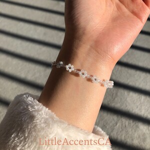 Beaded Daisy Flower Bracelet | Anklet | Necklace | Choker | Summer | Handmade Gifts | LittleAccentsCA