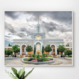 Mount Timpanogos Temple - Cloudy Sky - Print only - Paper or Canvas - no frame