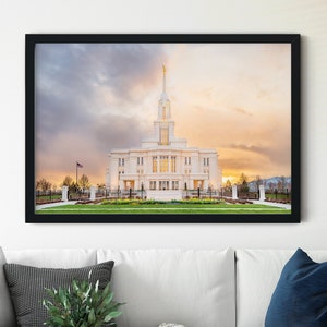 Payson Utah Temple - Evening Glow - Print only - Paper or Canvas - no frame