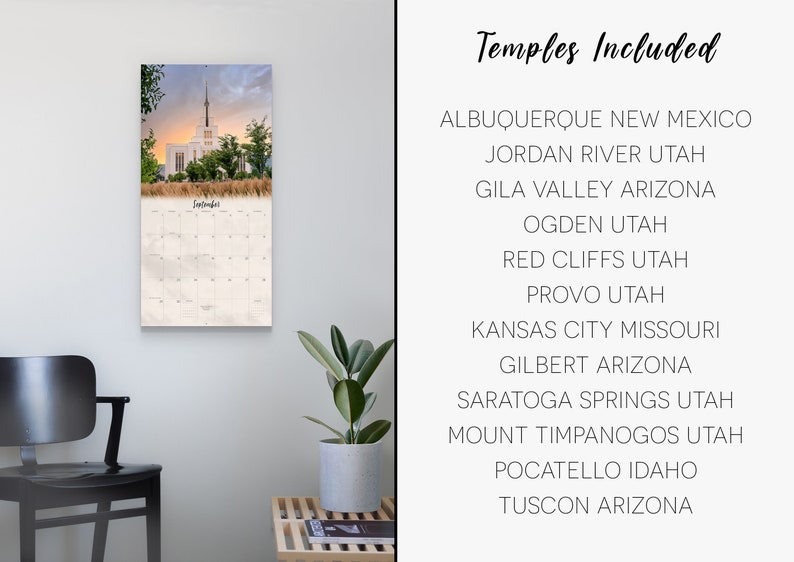 2024 Temple Calendar House of Peace the Church of Jesus Christ of