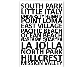 San Diego Neighborhood Print