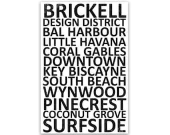 Miami Neighborhood Canvas Wall Art Print