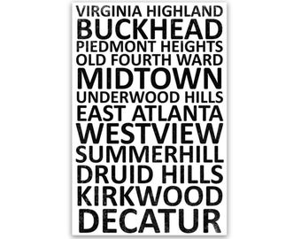 Atlanta Neighborhood Canvas Wall Art Print