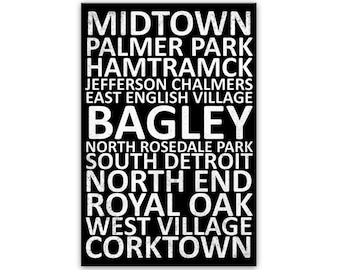 Detroit Neighborhood Canvas Wall Art Print