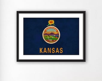 Distressed Kansas Flag Canvas Art Print