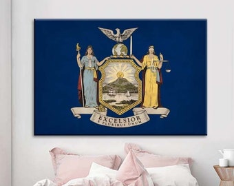 Distressed New York Flag Canvas Art Print
