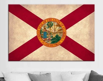 Distressed Florida Flag Canvas Art Print
