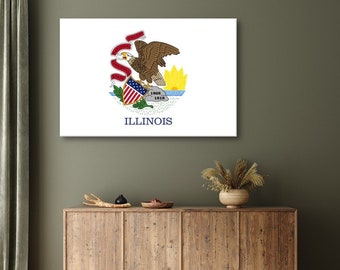 Illinois Flag Canvas Art Print