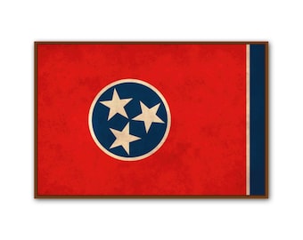 Distressed Tennessee Canvas Flag Art Print