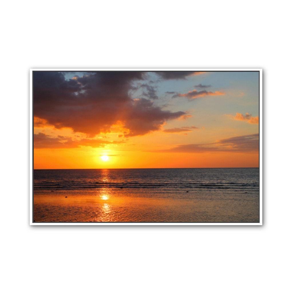 Ocean Sunset Over the Beach Canvas Wall Art Print - Etsy