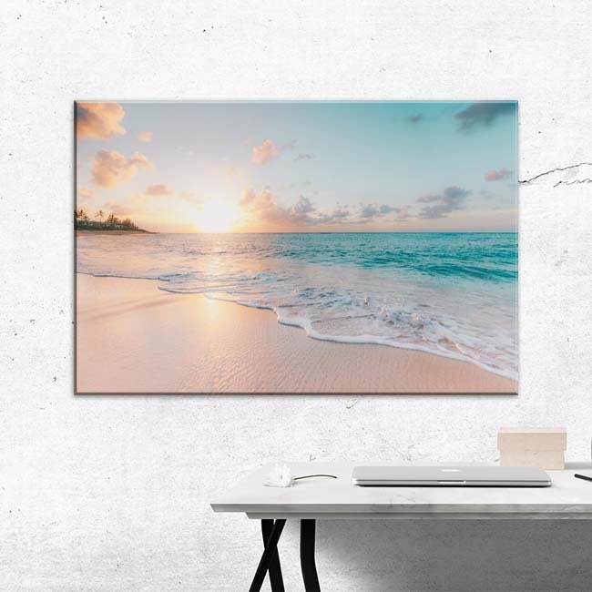 Sunrise Over the White Sandy Beach Canvas Wall Art Print - Etsy